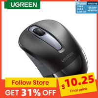 UGREEN Mouse bezprzewodowy ergonomiczny kształt cichy kliknij 2400 DPI dla MacBook Tablet komputer Laptop PC mysz cicha bezprzewodowa mysz 2.4G 1